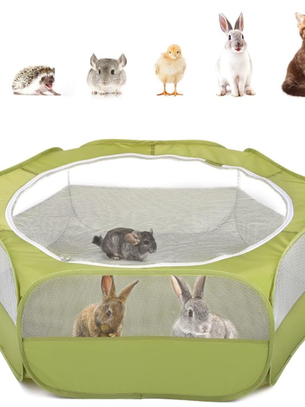 Small Animals Playpen, Waterproof Small Pet Cage Tent with Zippered Cover, Porta